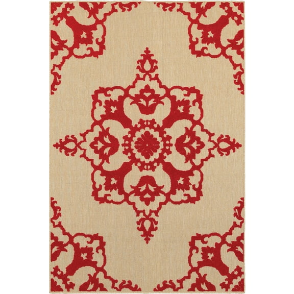 Moretti Loyalty Area Rug 097R9 Sand Outdoor Medallions 7' 10" x 10' 10" Rectangle