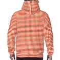 thumbnail image 7 of Uemuo Orange Gingham Pattern Men's Hoodie - Casual Pullover Hoodie with Kangaroo Pocket, Stylish Hooded Sweatshirt for Everyday Wear-4X-Large, 7 of 7