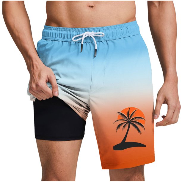 Pantalones Cortos Casuales para Hombre Imprimir con Bolsillos Pantalones de Playa de Cintura Elástica, Pantalones Cortos de Cintura Elástica para Hombre