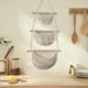thumbnail image 4 of Cestas colgantes de frutas/Cestas tejidas de pared/Tejidas a mano multiusos de 3 niveles para interiores Beige, 4 of 9