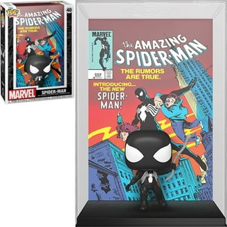 Funko Pop! Spider-Man #300 Black Suit in Comic Book Cover Display