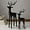 Black, variant on 2 Pack Modern Christmas Decor Neutral Christmas Reindeers Decor Resin Deer Statues Figurines Elk Statues for Neutral Modern Living Room Bedroom Office Bookshelf Desk Ornaments(Gold)