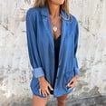 thumbnail image 1 of IMENGL Spring summer casual loose lapel button suit, Blue 3XL, Size M-5XL, 1 of 9