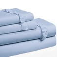 thumbnail image 3 of Swift Home Home Essential Luxurious Silky Ruffle Hem Microfiber Bedding Sheet Set Blue Bell Twin, 3 of 10