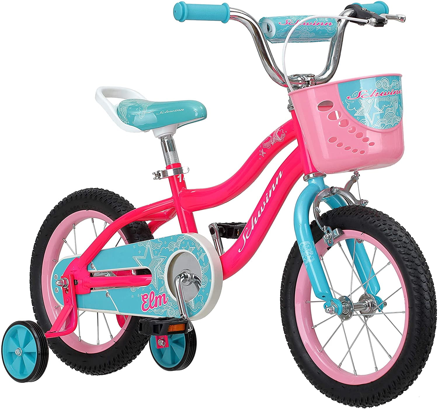 20 inch wheels for Ages 2 Years and Up Purple or Teal 16 14 12 Pink 18 Balance or Training Wheels Schwinn Elm Girls Bike for Toddlers and Kids Adjustable Seat 