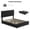 Black, variant on Queen size Vertical Soft-Covered Plastic Drawer Bed, Adjustable Height Headboard, Large Bed Frame with Storage Space,Black Bed Frame with Drawers