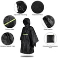 thumbnail image 3 of M Buder Impermeable para Hombre y Mujer Poncho de Lluvia con Franja Reflectante Negro, 3 of 5
