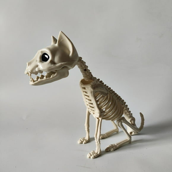 DFC Halloween Skeleton Skeleton Skeleton Photo Props Halloween Skeleton Skeleton Venue Layout Props Scary Scary Cat White Bones Sitting Cat Yard Layout Props