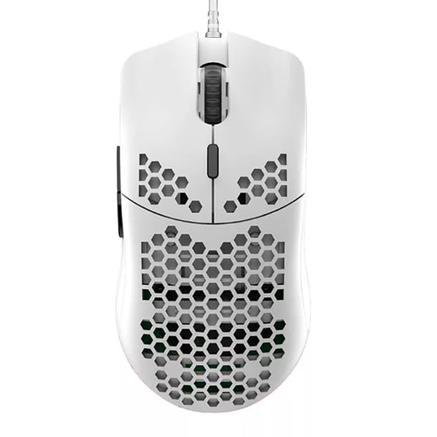 Gaming Mouse USB Wired 6400DPI Honeycomb LED Backlight Computer Mouse Accesorio de escritorio, Blanco Sweethay EL000630-02B