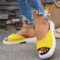 thumbnail image 4 of HTHLVMD Embellished Casual Sandals, Sparkly Rhinestone Slides, Party Style Slide Shoes, Ladies Open Toe Slippers With Rhinestone Accent and Woven Mesh Upper for Casual Spring Summer Wear, Yellow 8.5, 4 of 6
