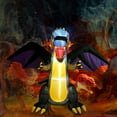 thumbnail image 2 of Outdoor Halloween Inflatables 6FT Mutant Bat Dinosaur LED Blow Up Terror Inflatable Props With Fixed Stakes Tethers for Outdoor Garden Yard Party Decoration, 2 of 8