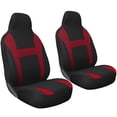 thumbnail image 2 of Oxgord 2-Piece Integrated Flat Cloth Bucket Seat Covers Universal Fit (Red), 2 of 3