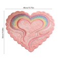 thumbnail image 4 of Pink Heart-Shaped Valentines Carpet Mats Rainbow Bathroom Rug, Soft & Plush Microfiber Floor Doormat, Bedside Bedroom Plush Doormats, Colorful Striped Bathroom Floor Mat (Rainbow Sugar), 4 of 4