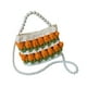 thumbnail image 3 of Kit de bolsa de crochet de tejido de bricolaje adultos 7.09x2.76x5.12 "Flower manual tejido a mano Naranja verde beige, 3 of 8