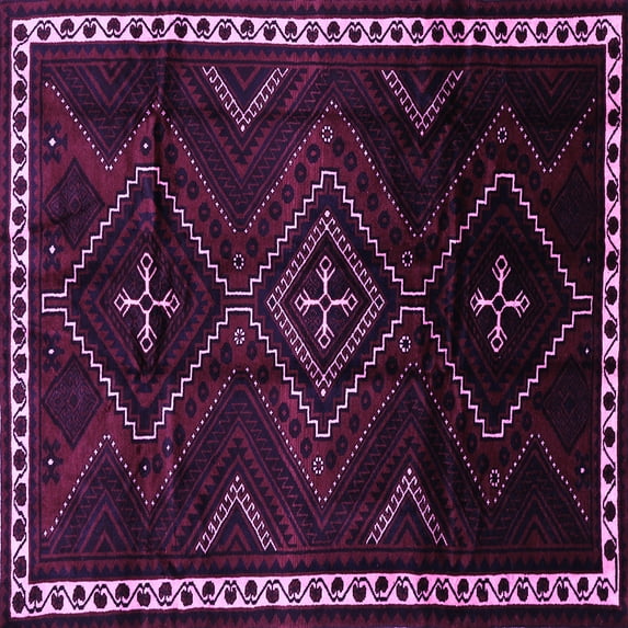 Ahgly Company Indoor Square Persian Purple Traditional Area Rugs, 4' Square