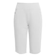 thumbnail image 4 of Dwellite Women's Bermuda Long Shorts Knee Length Capris with Pockets High Waisted Athletic Casual Shorts for Women White M, 4 of 6