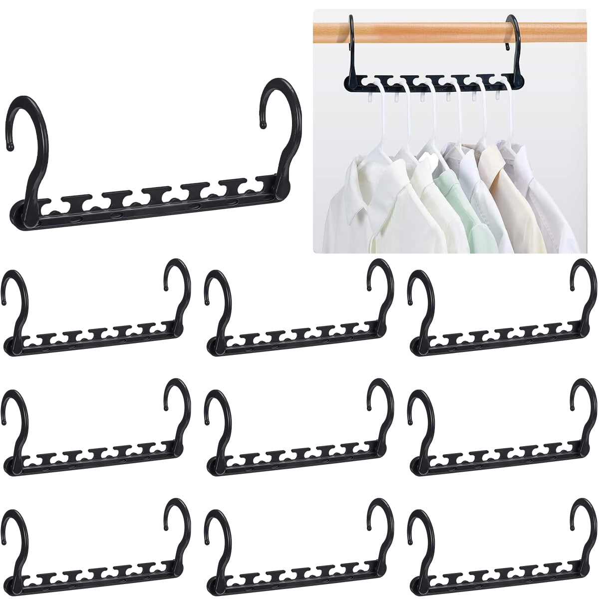 Austok 10 Pack Magic Hangers Wardrobe Clothing Hanger Organizer Multi