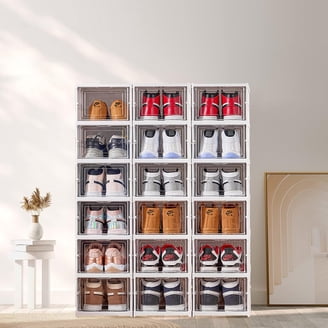 24-Pack Stackable Shoe Storage Boxes – Clear Plastic Sneaker Display Case-960901