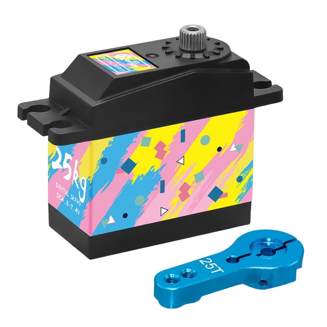 Servo Par 25/35KG Mini S Con Brazo Servos Metal 25T para Coche RC 1/12 1/10