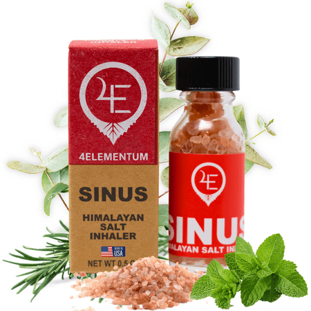 4Elementum Sinus Himalayan Salt Inhaler Natural Menthol Decongestant Relief