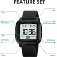 thumbnail image 5 of Men Digital Sports Watch Ultra-Thin Large Face Waterproof Wrist Watches for Men with Stopwatch Countdown Timer Alarm Function Dual Time LED Back Light, 5 of 7