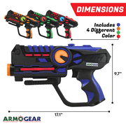 ArmoGear Infrared Laser Tag Game Set with Wearable Vests, Mega Pack Set of 4