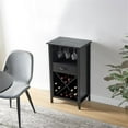 thumbnail image 2 of Pemberly Row Mini Bar Cabinet for Stemware and Bottle Storage-Black, 2 of 4