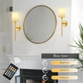 thumbnail image 4 of Battery Operated Wall Sconces Set of Two,Wireless Rechargeable Wall Light With Remote Control, Dimmable, Amber Light/Warm White/Natural White/Daylight/RGB, Timer,for Living Room,Bedroom,Entryway,Gold, 4 of 10