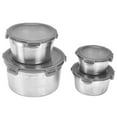 thumbnail image 2 of Stainless Steel Food Containers, 4PCS Multifunctional Metal Lunch Box  For Outdoor Camping For School, 2 of 8