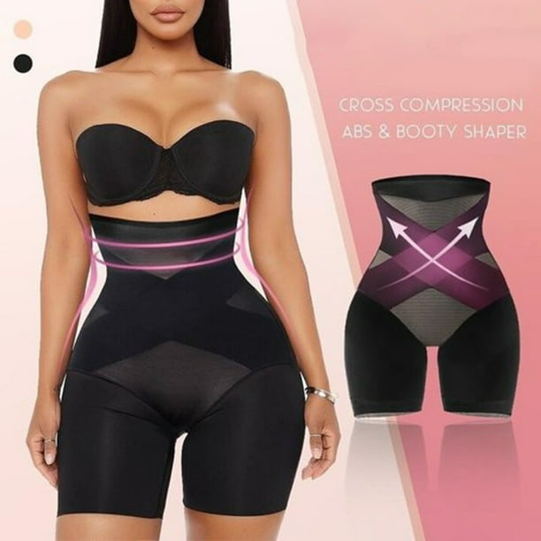 High Waisted Cross Compression Abs Shaping Pants Slimming Booty Shaper  Shorts