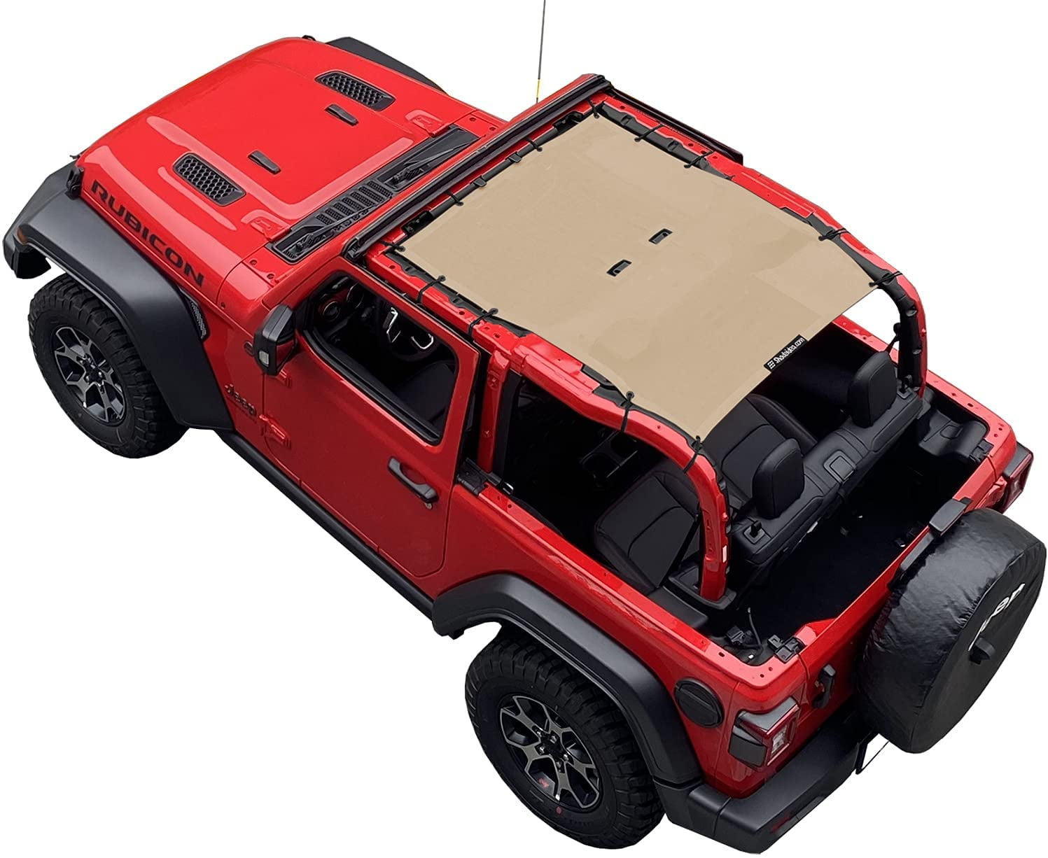 Shadeidea JL Sun Shade Top For Jeep Wrangler 2 Door (2018-2023) - Gray Mesh Sunshade With Storage Pouch, UV Protection - View #3