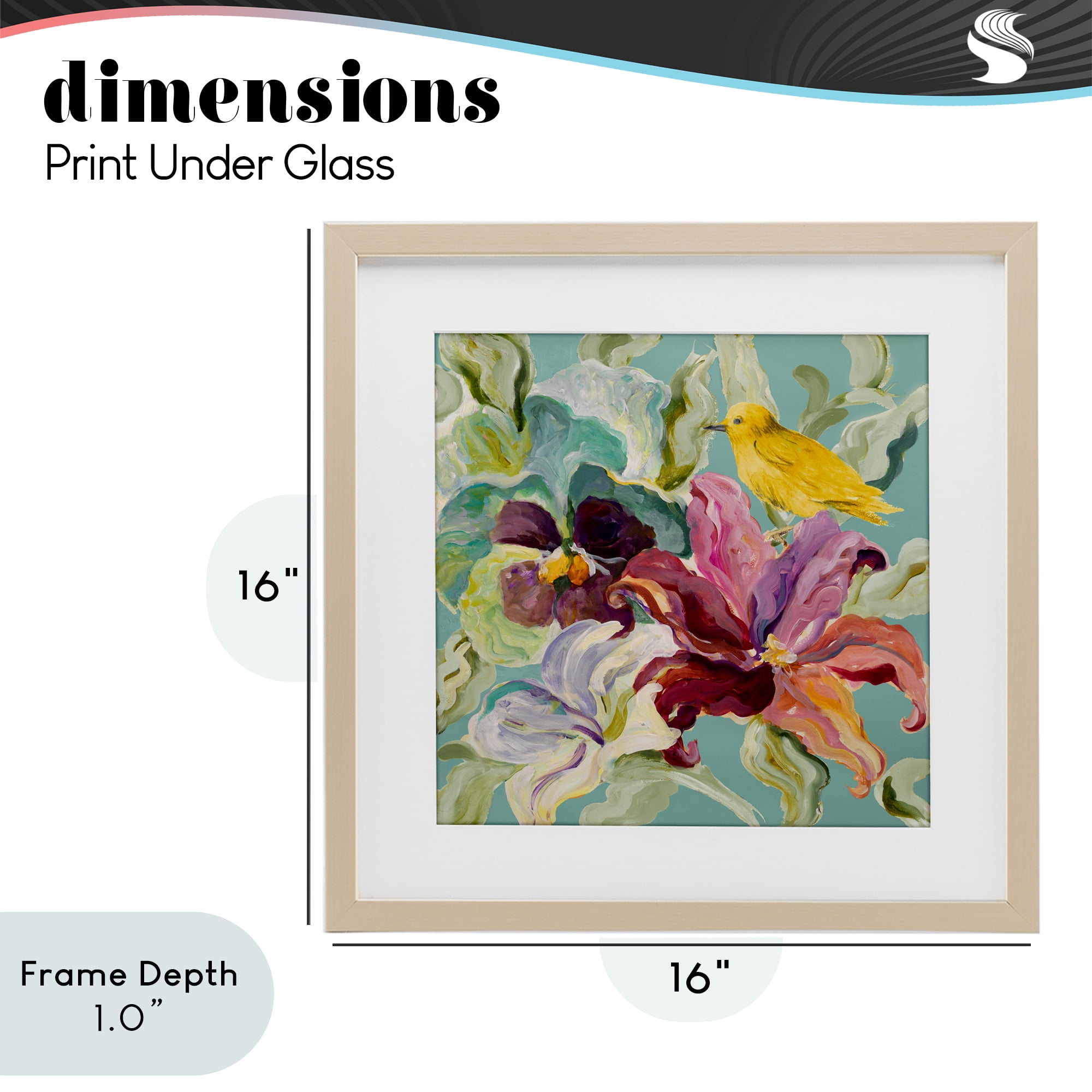 Stupell Industries Lyrical Garden Canary Birch Framed Print Under Glass, design by Lanie Loreth