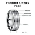 thumbnail image 2 of 8mm Stainless Steel Ring Men's Band Silver/Black Matte Finished Ring Size 7-13, 2 of 7