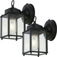 thumbnail image 3 of JONATHAN Y Boston 4.25" 1-Light Farmhouse Industrial Iron/Glass Outdoor LED Sconce, Black/Clear (Set of 2), 3 of 12