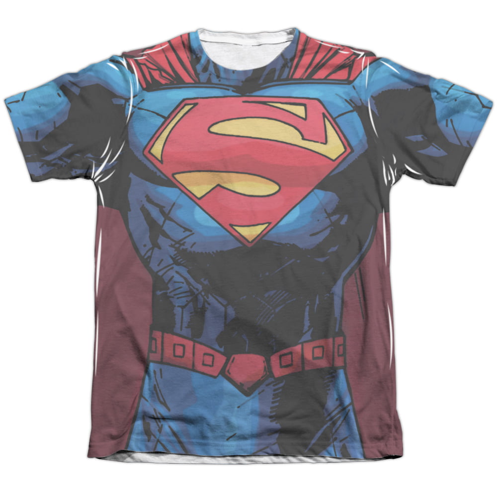 Superman New 52 Costume Sublimation T-Shirt Blue 
