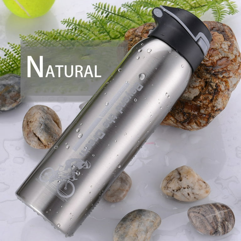 Insulated Stainless Steel Cycling Water Bottle - 18oz Bike Bottle With Straw Lid & Leak-Proof Cap