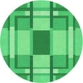 thumbnail image 1 of Ahgly Company Indoor Round Patterned Lime Mint Green Area Rugs, 4' Round, 1 of 6