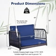 thumbnail image 3 of Gymax Patio Rattan Porch Swing Single Person Hanging Seat w/ Seat & Back Cushions Backyard, 3 of 10