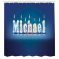 thumbnail image 3 of Ambesonne Michael Shower Curtain, Boys Birthday Party, 69"Wx84"L, Blue and Multicolor, 3 of 3