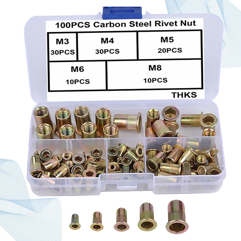 YSNOOWE  Metal Knurled Nut Safe for Elevator and Furniture 200Pcs