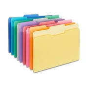 Staples Colored Top-Tab File Folders 3 Tab 9 Color Assortment Letter 100/PK 508804