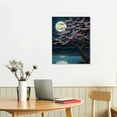 thumbnail image 2 of JRXY  Cherry Blossom Moon Lake Landscape Framed Canvas Wall Art Japanese Aesthetics Floral Art Print for Living Room, Bedroom, Kitchen and Office Decor 16x20 in, 2 of 4