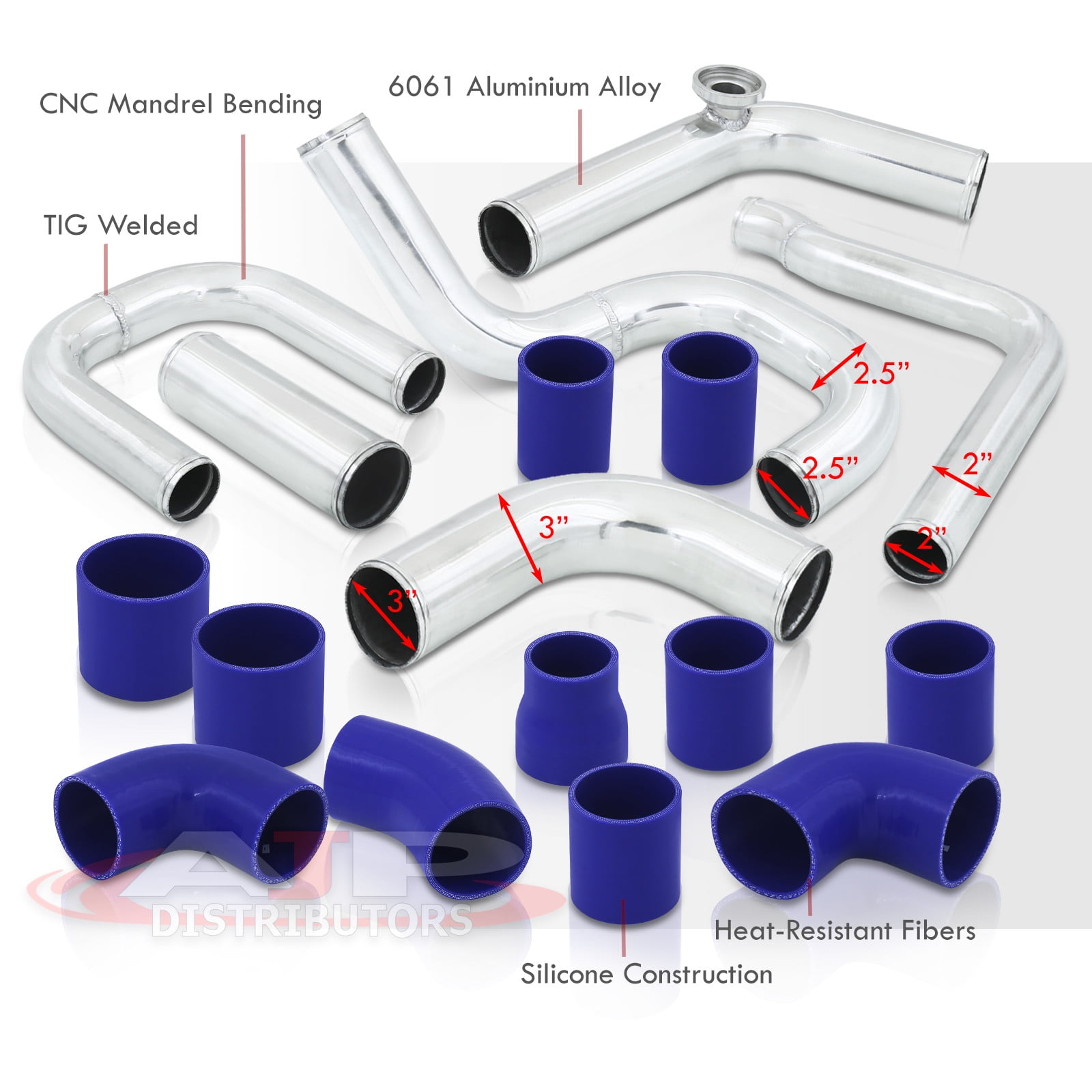 Silicone Blue Couplers Set For Mitsubishi Eclipse 2G RS GS 2.0L 420A 1995 1996 1997 1998 1999 95 96 97 98 99 AJP Distributors Upgrade Performance Racing JDM Turbo Intercooler Piping Kit