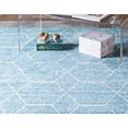 thumbnail image 3 of Unique Loom 3146515 6 x 9 ft. Geometric Trellis Frieze Rectangular Rug, Light Blue, 3 of 5
