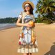 thumbnail image 4 of Fotbe Hello Summer Cute Gnome Vestido Largo de Moda para Mujer, Vestido Tipo Camiseta con Manga Corta y Estilo Casual a Rayas y Bloques de Color, 4 of 6