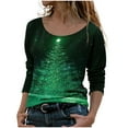 thumbnail image 2 of Qertyioot Sweat-Shirt Imprimé Noël pour Femmes, Manches Longues Col Rond Décontracté Mode Pull, 2 of 5