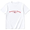 thumbnail image 2 of Women's American Honey Graphic T-Shirt, Short Sleeve Crew Neck Casual Tee, White, 2 of 6