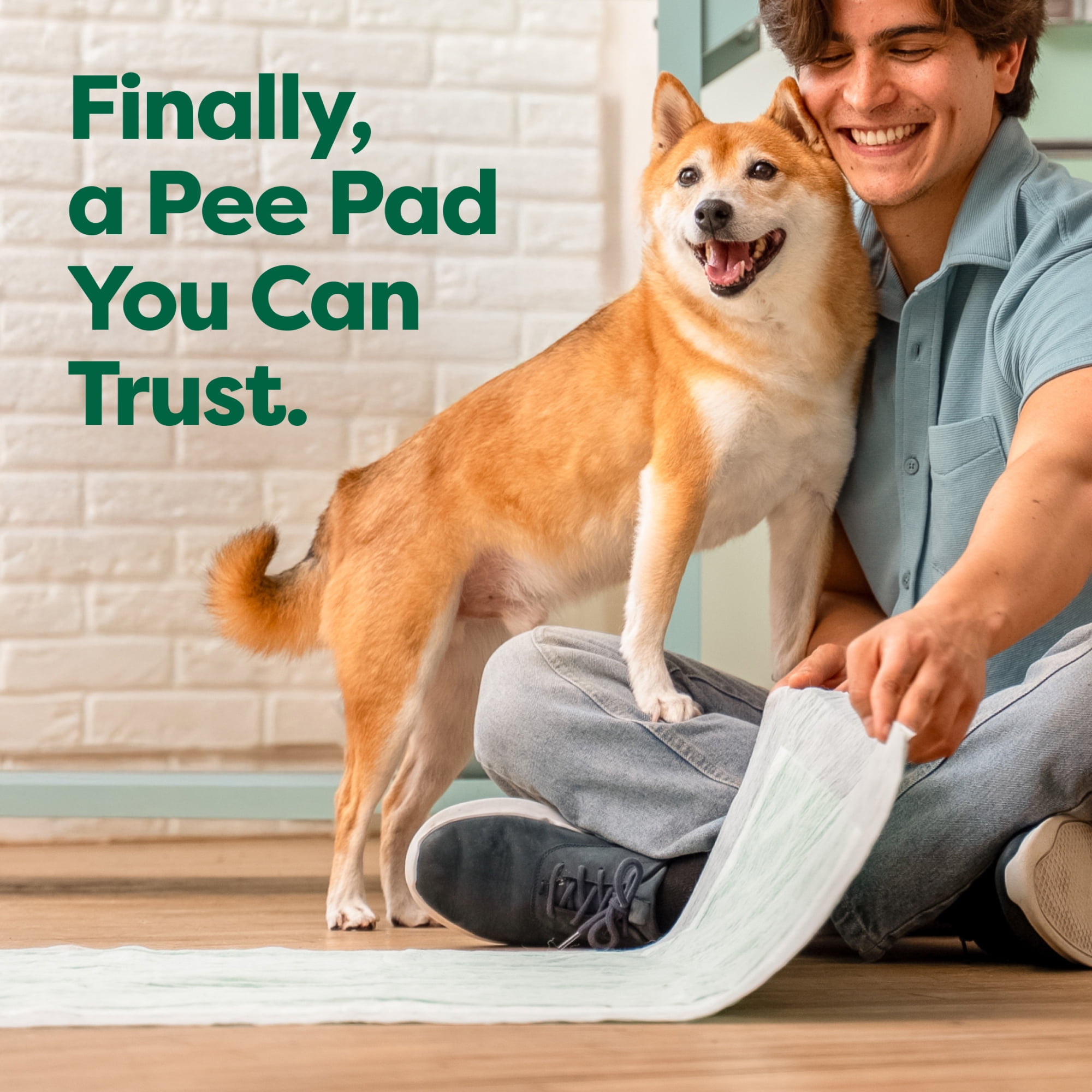 Earth Rated Leak-proof Pee Pads for Dogs and Puppies, 2X Faster Absorption*, Unscented, L, 22x22 in.,10ct