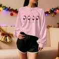thumbnail image 3 of Turilly Women's Christmas Hoodless Sweatshirts Themed Short Shoulder Long Sleeve Printed Pullover Sweatshirt, 3 of 5