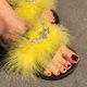 thumbnail image 5 of Moda Mujer Casual Furry Bright Diamond Sandalias planas Zapatos Flip Flop Wmkox8yii  hj789, 5 of 8